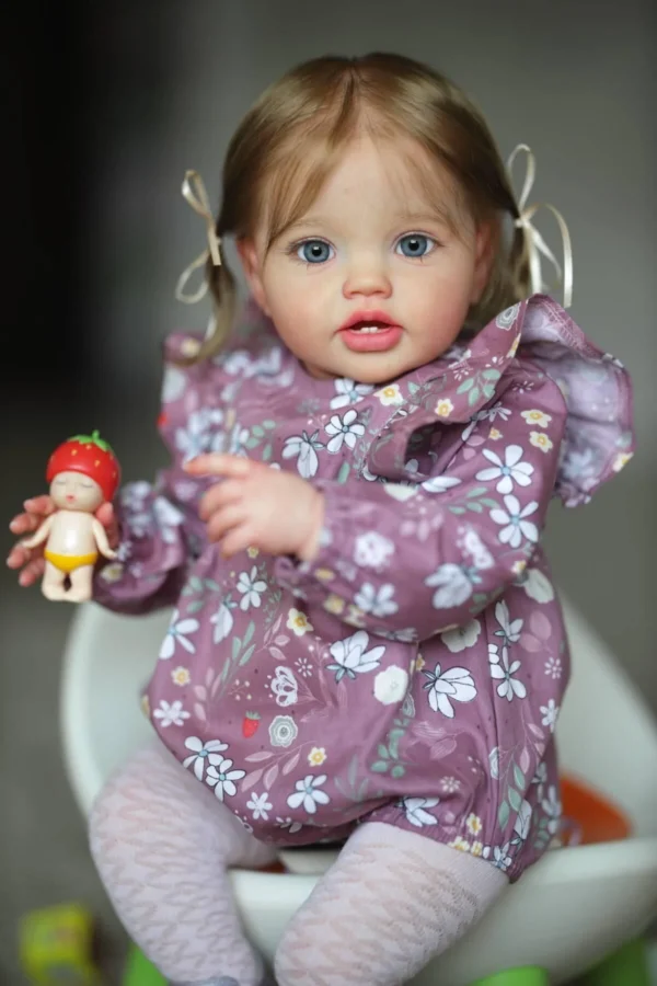 NPK 24Inch Newborn Baby Toddler Doll Reborn Lottie Princess Girl Lifelike Soft Touch 3D Skin Art Doll with Hand Rooted Hair - Image 4