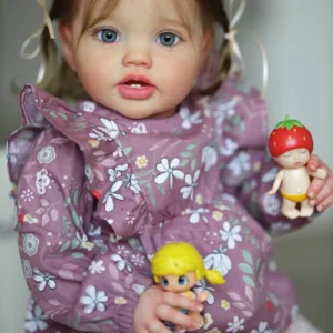 NPK 24Inch Newborn Baby Toddler Doll Reborn Lottie Princess Girl Lifelike Soft Touch 3D Skin Art Doll with Hand Rooted Hair