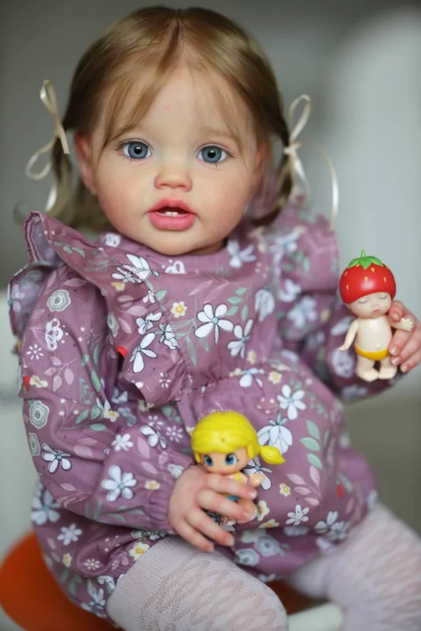 NPK 24Inch Newborn Baby Toddler Doll Reborn Lottie Princess Girl Lifelike Soft Touch 3D Skin Art Doll with Hand Rooted Hair