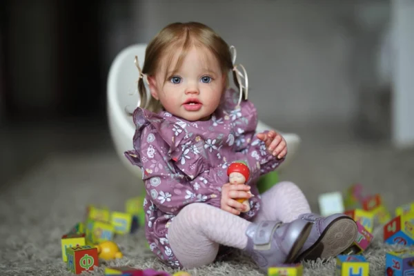 NPK 24Inch Newborn Baby Toddler Doll Reborn Lottie Princess Girl Lifelike Soft Touch 3D Skin Art Doll with Hand Rooted Hair - Image 2
