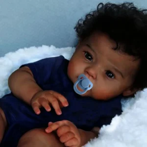 50CM African American Doll Raven Dark Skin Cloth Body Reborn Finished Newborn Boy Handmade Toy Gift For Girls Doll Accessories